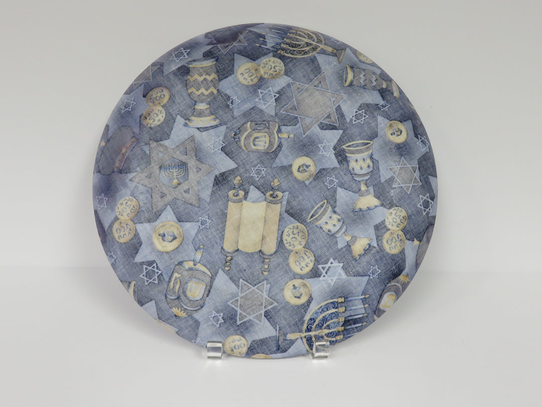 Hanukkah Glass Platter