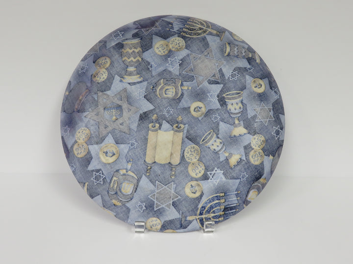 Hanukkah Glass Platter