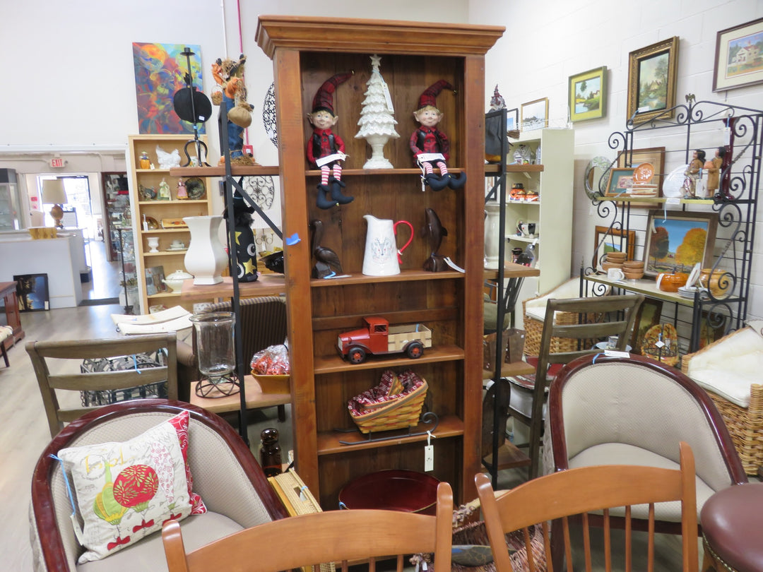 Artisan Crafted Rustic Plank-Back Bookcase