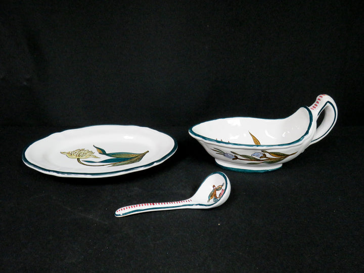 Italian Majolica Sauce Boat Set