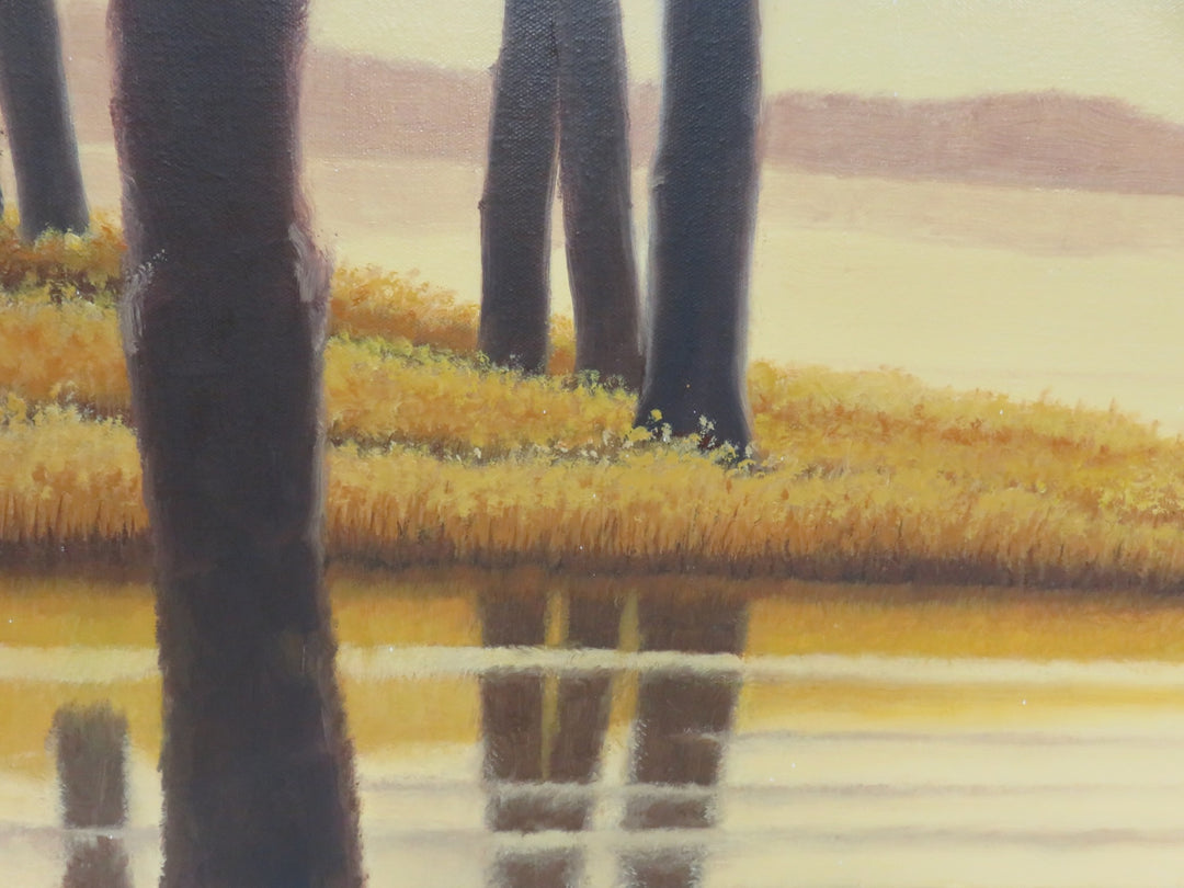 "Lakeside in Naples Yellow" Original Artwork