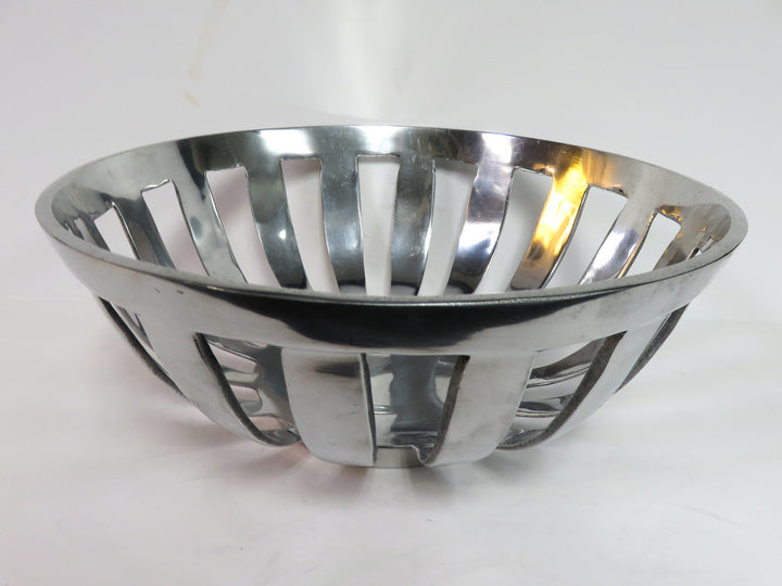 Slotted Silver Tone Bowl