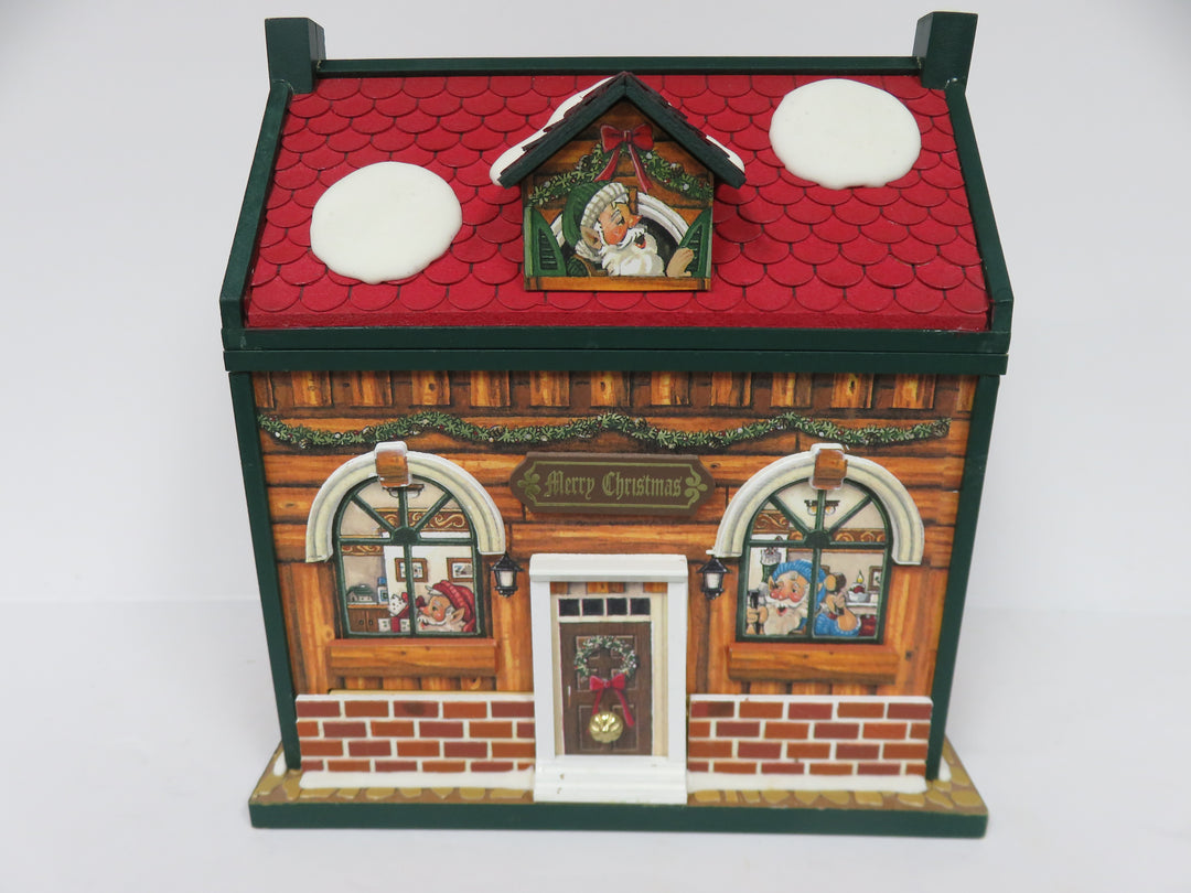 Santa's Workshop Hinged Music Box
