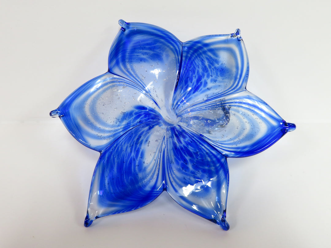 Blue Art Glass Flower