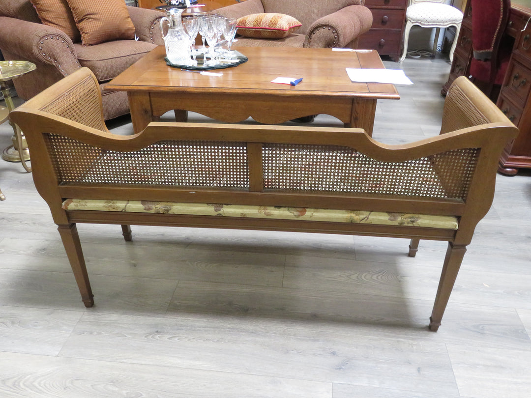 Hardwood Caned Bench