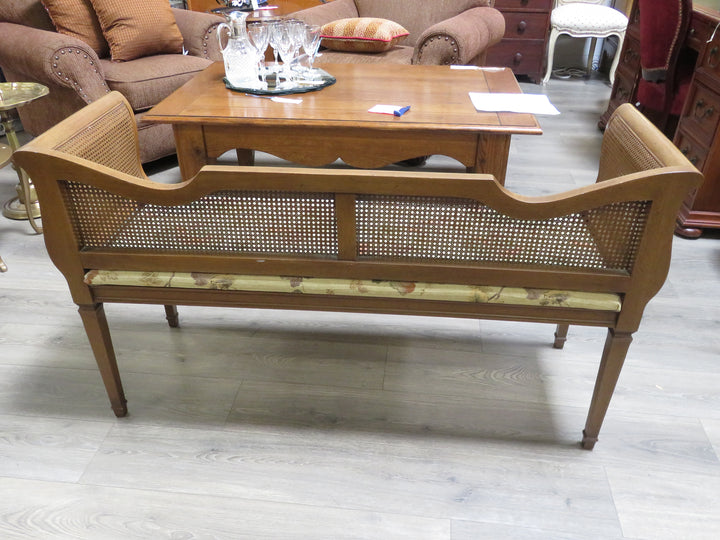 Hardwood Caned Bench
