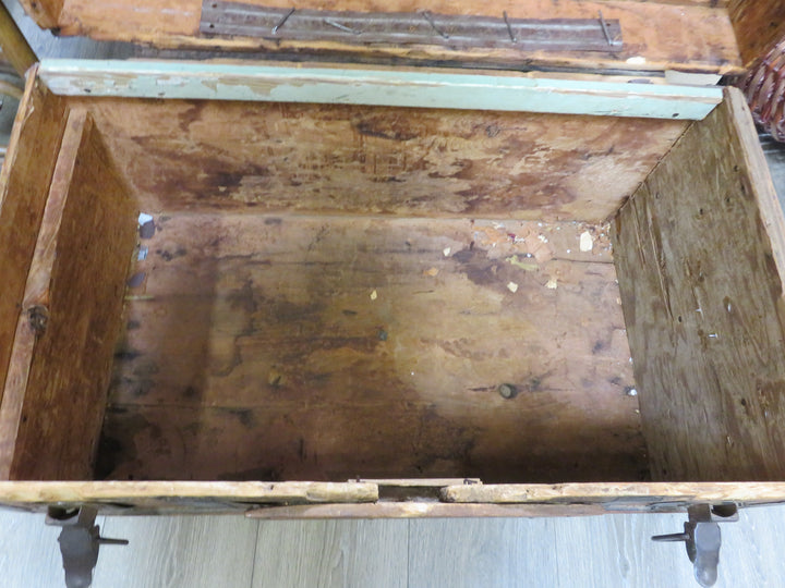 Antique Flat-Top Steamer Trunk