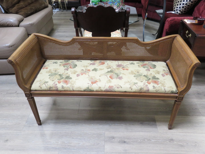 Hardwood Caned Bench
