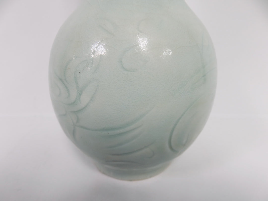 Embossed Celedon Vase