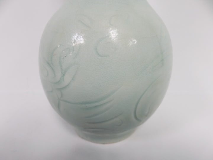 Embossed Celedon Vase