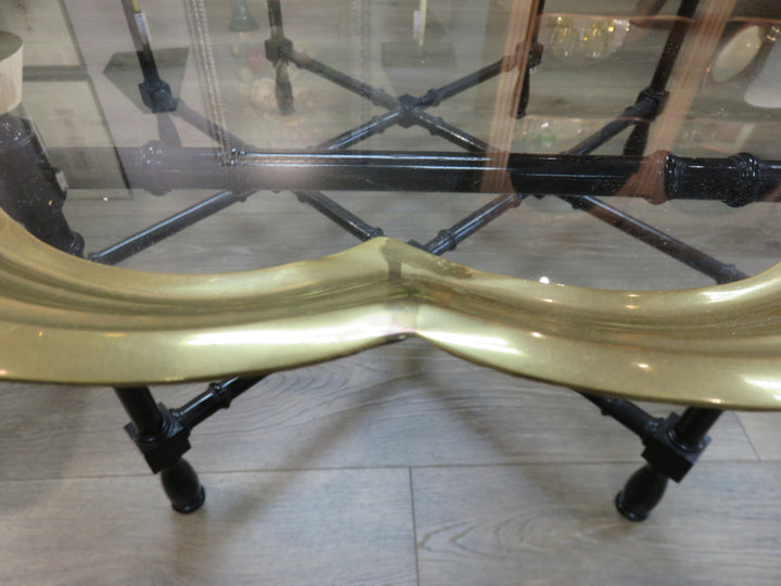 Hollywood Regency Faux Bamboo Coffee Table