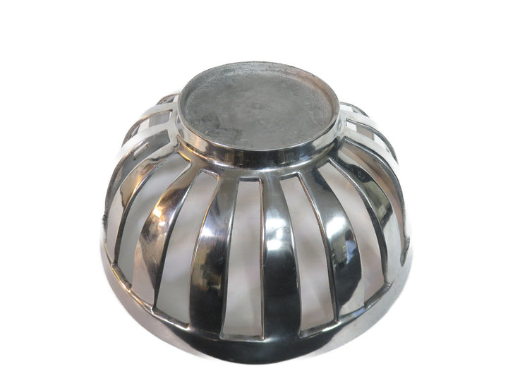 Slotted Silver Tone Bowl