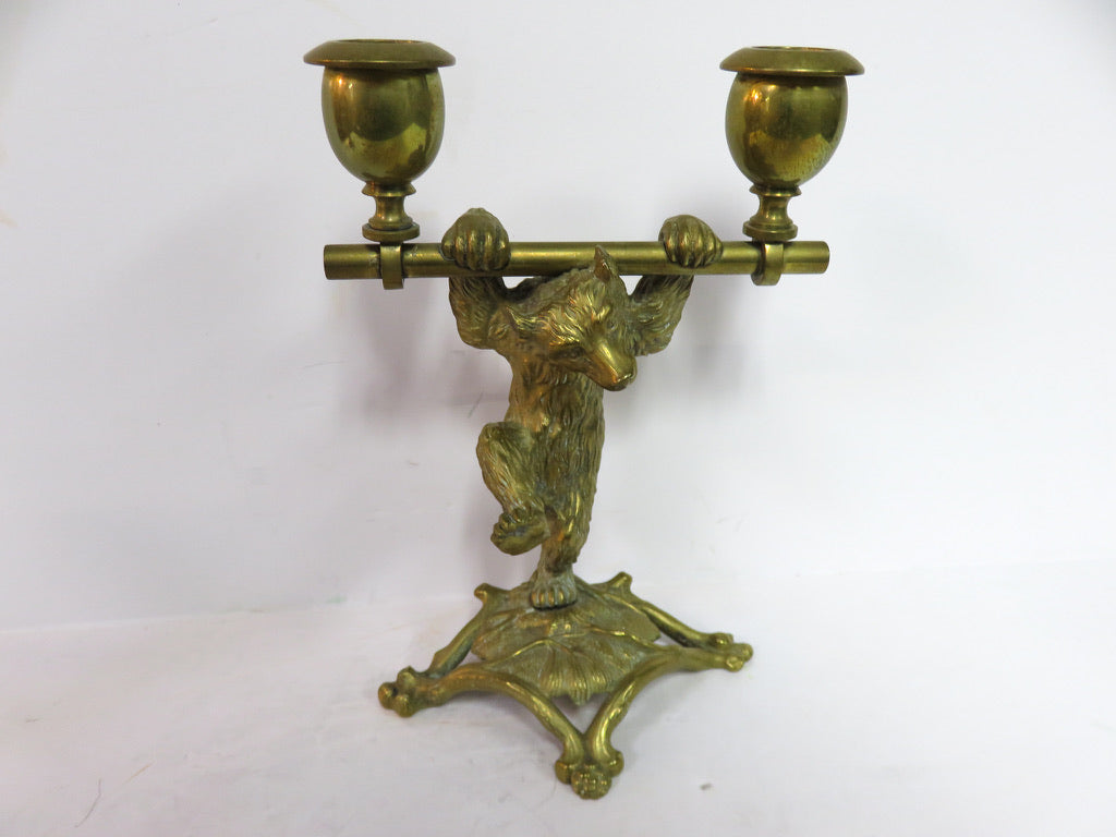 Unique Dancing Bear Candleholders
