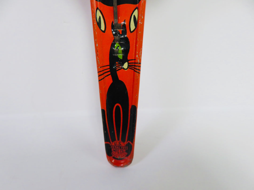 Vintage Tin Halloween Cat Clacker
