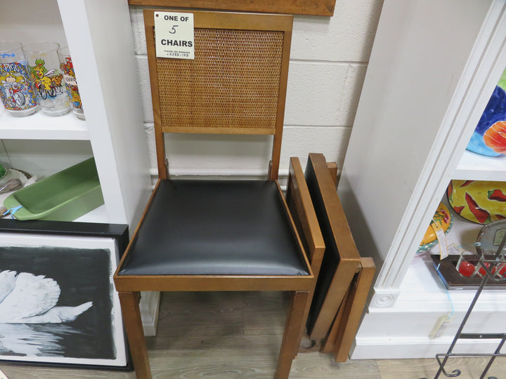 Set of 5 Leg-O-Matic Folding Chairs