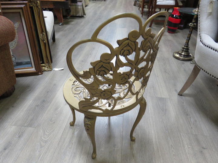 Vintage Ornate Metal Vanity Chair