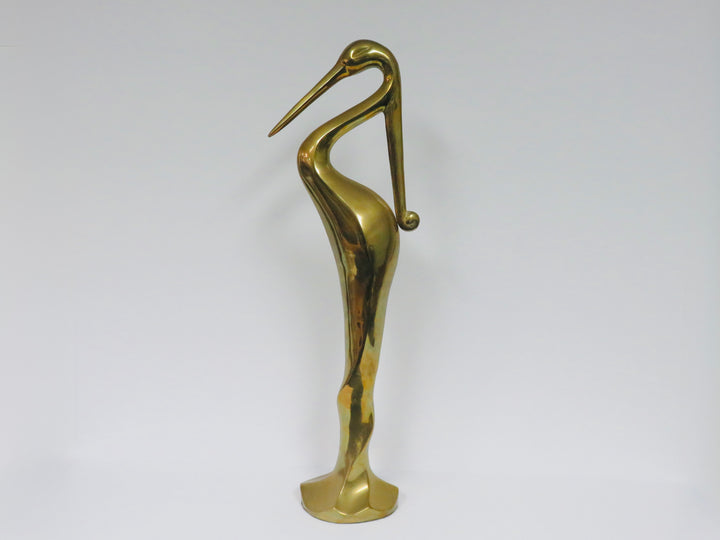 Brass Egret Figurine