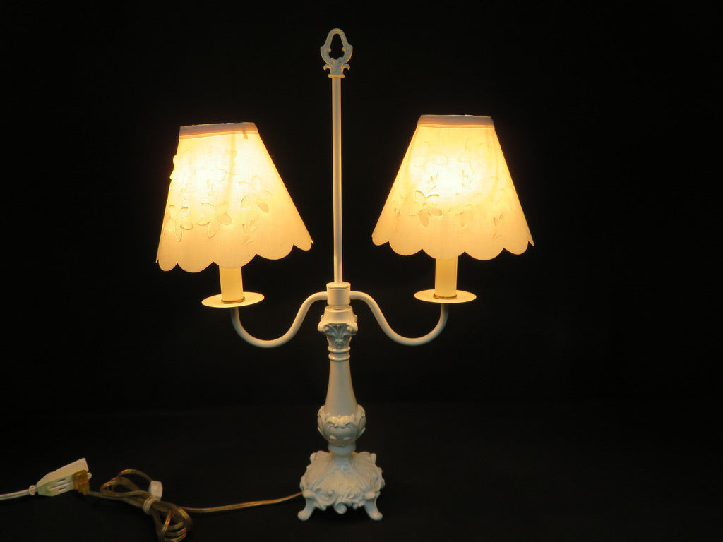 White Double Armed Table Lamp