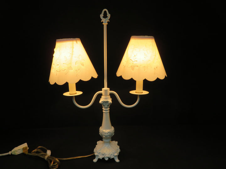 White Double Armed Table Lamp