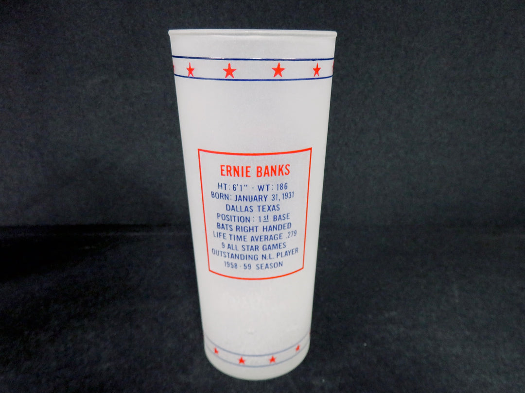 Vintage Frosted Cubs Glasses with Holder