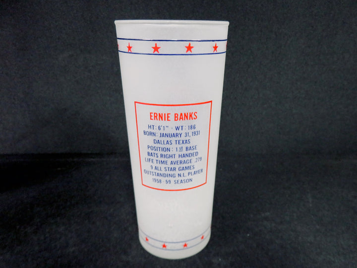 Vintage Frosted Cubs Glasses with Holder
