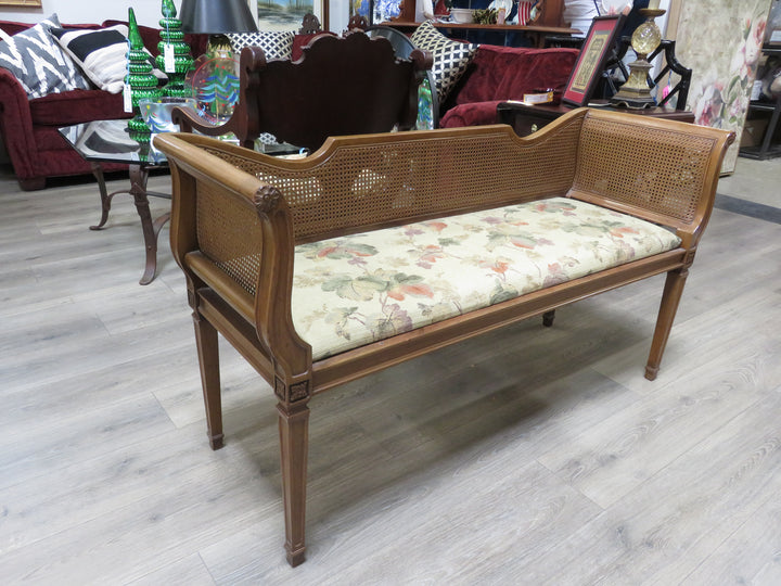 Hardwood Caned Bench
