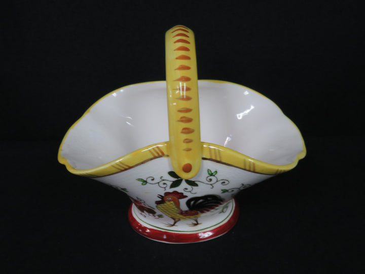 Hand Painted Ceramic Basket