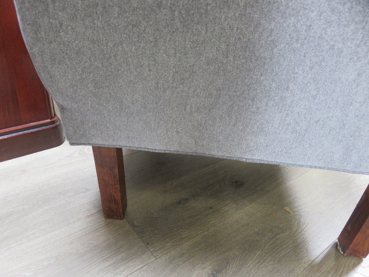Armless Gray Upholstered Chair