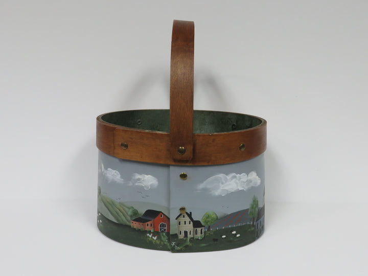 Folk Art Handled Basket
