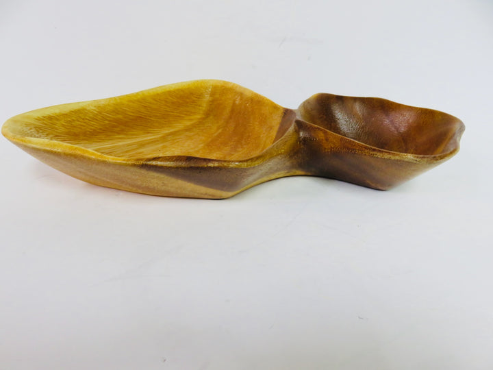 Monkey Pod Wood Divided Dish
