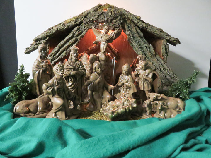Ceramic Illuminated Nativity Set