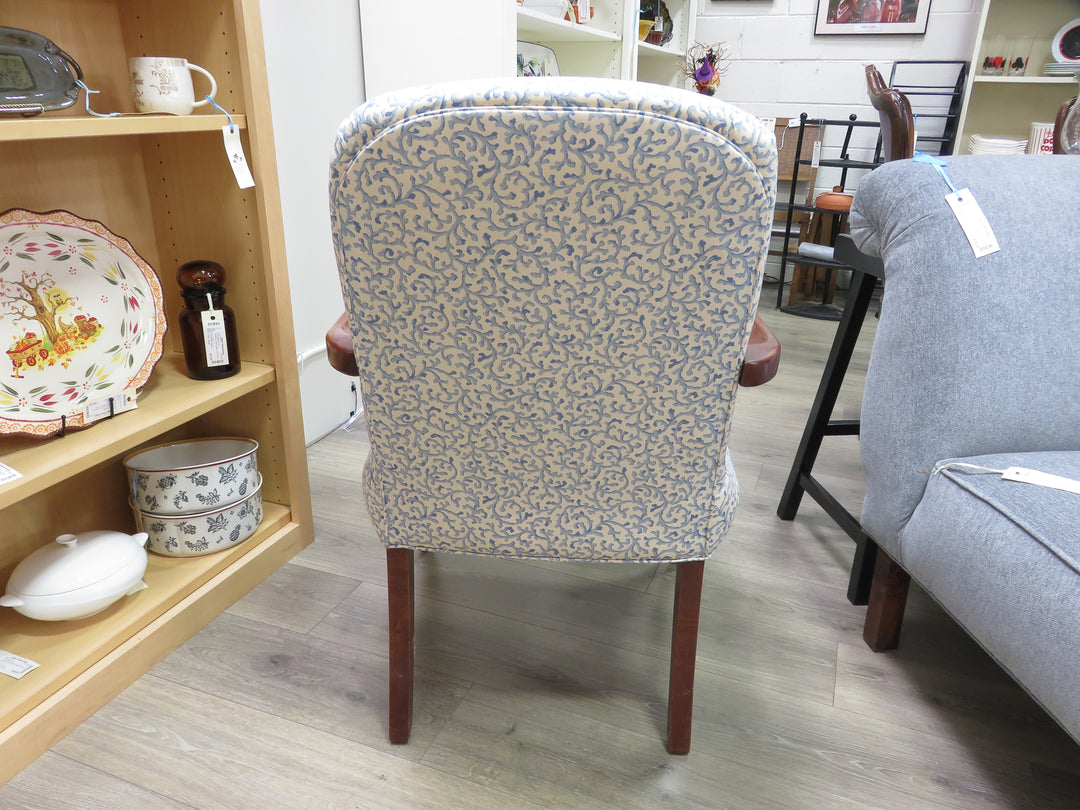Blue & White Print Arm Chair