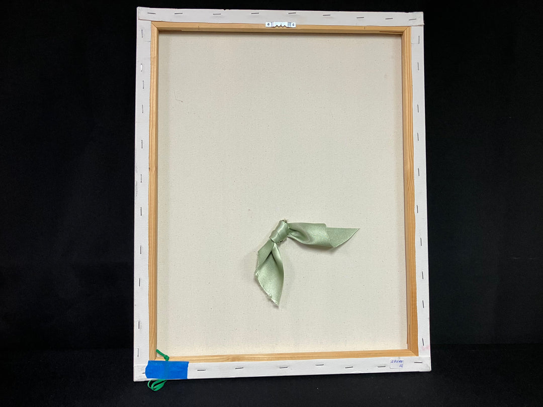 Wreath with Bow on Canvas