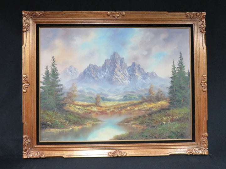 Alpine Mountain Scene Original Oil
