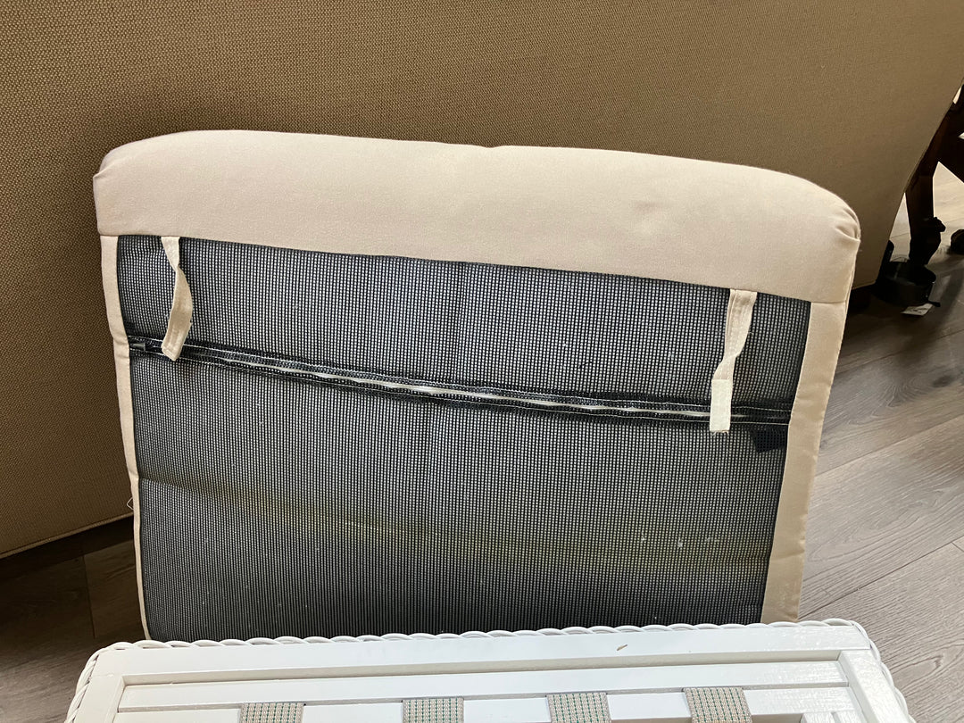 White Wicker Ottoman