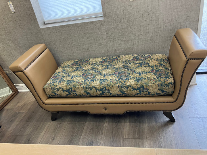 Golden Leather Bench