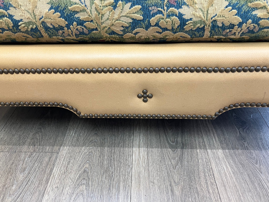 Golden Leather Bench