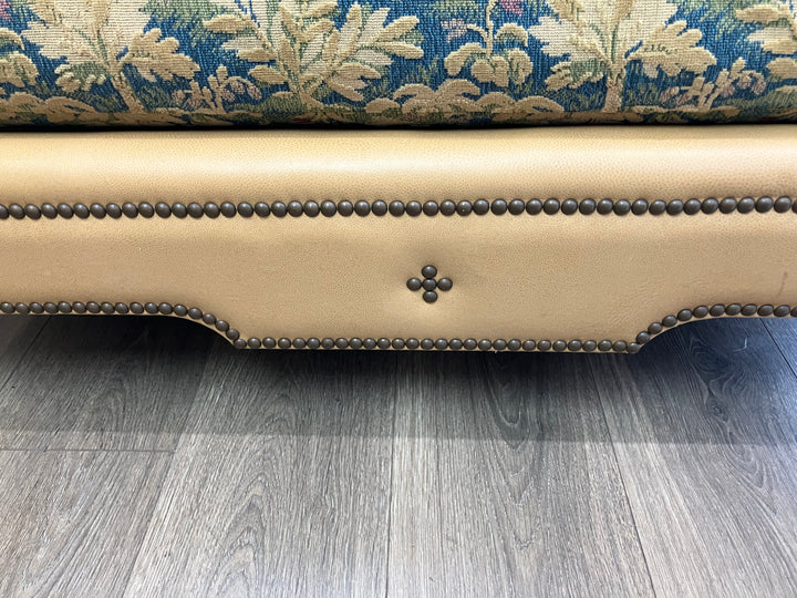 Golden Leather Bench