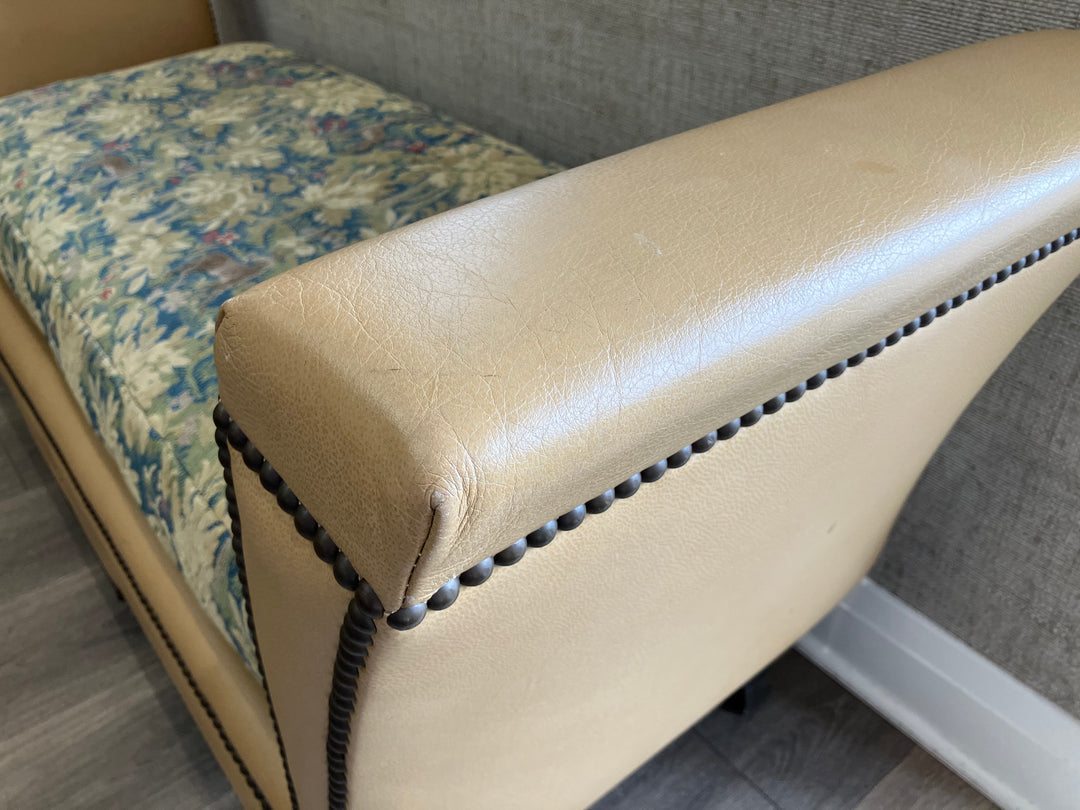 Golden Leather Bench