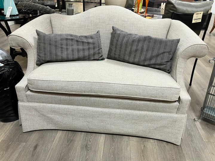 Upholstered Camelback Love Seat