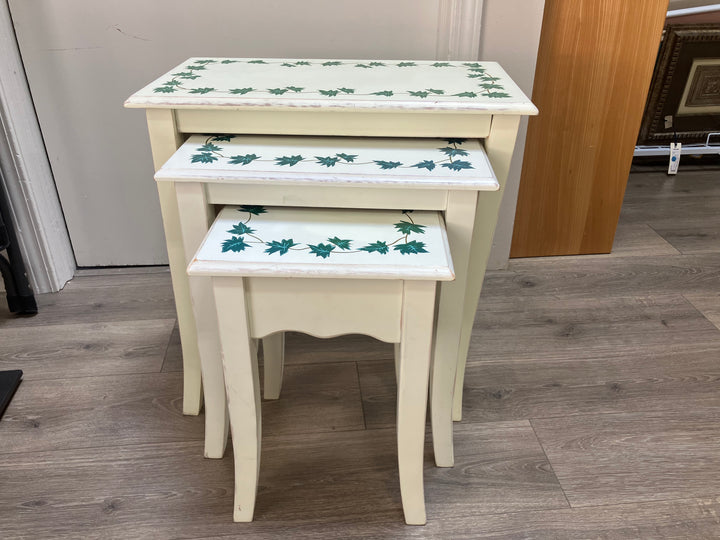 Three Painted Nesting Tables