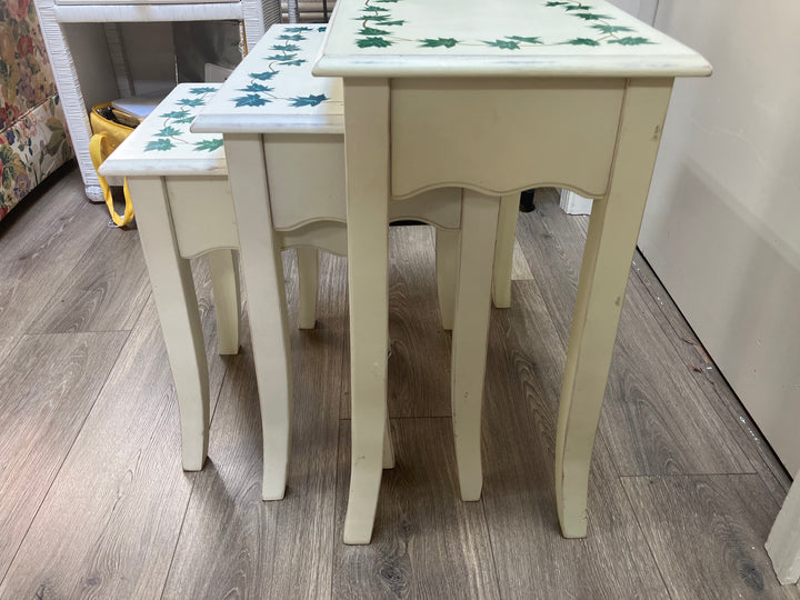 Three Painted Nesting Tables