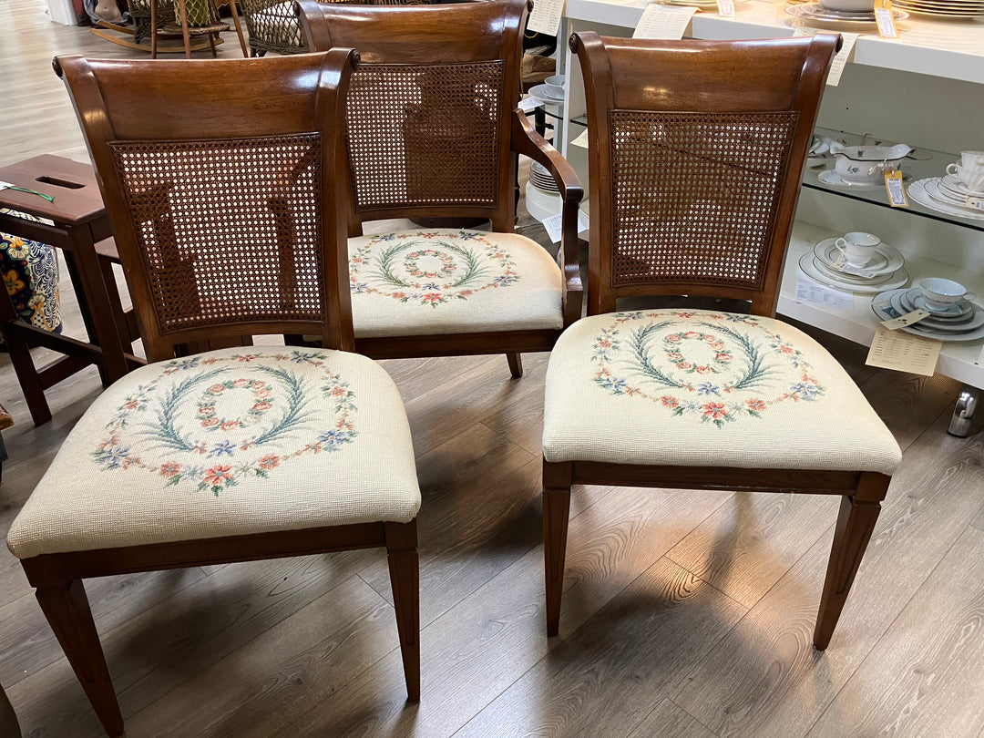 Eight Needlepoint Dining Chairs