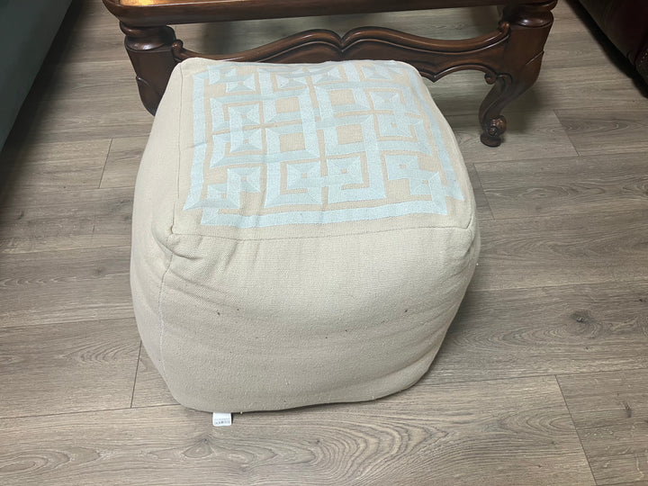 Cream Square Pouf