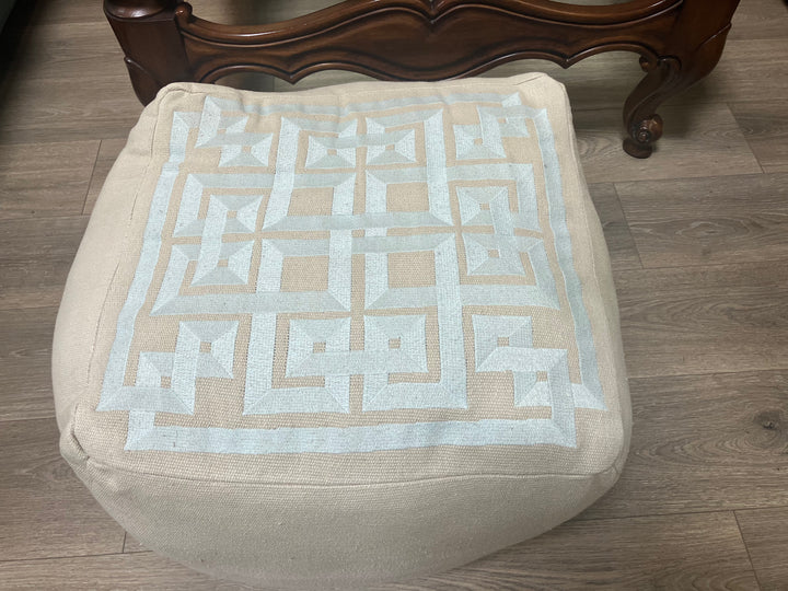 Cream Square Pouf