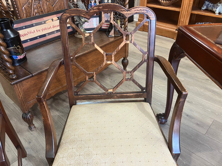 Four Lattice Back Arm Chairs