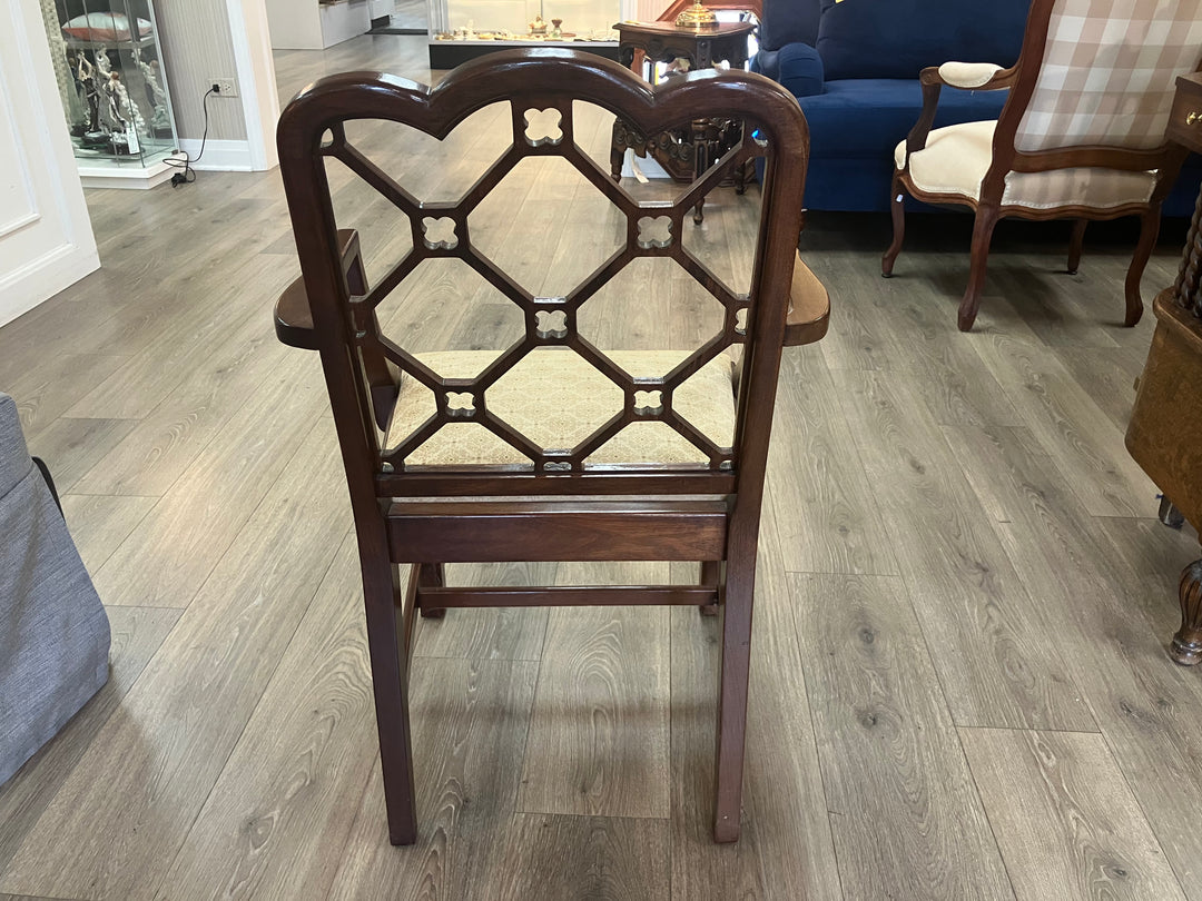 Four Lattice Back Arm Chairs