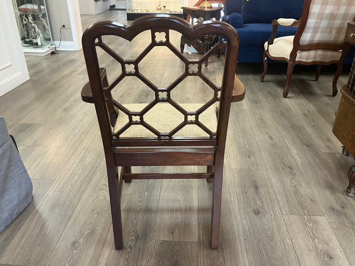 Four Lattice Back Arm Chairs