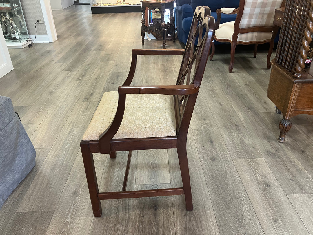Four Lattice Back Arm Chairs