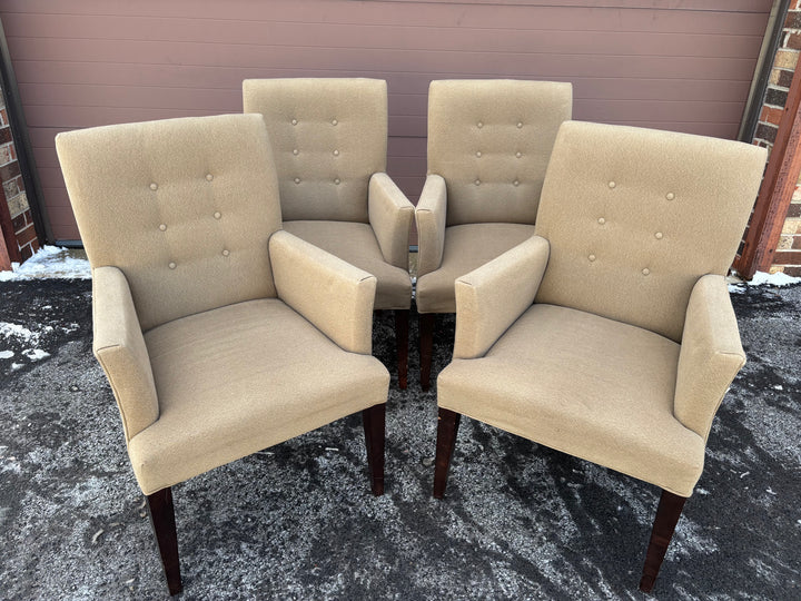 Four Tan Dining Chairs